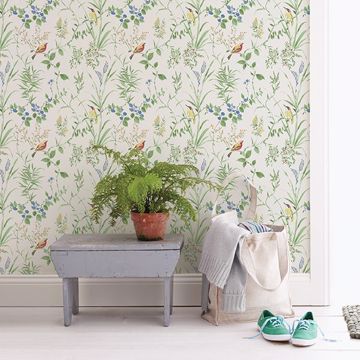 Show details for Imperial Garden Green Botanical Wallpaper