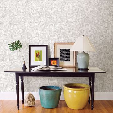 Show details for Vatten Platinum Geometric Wallpaper