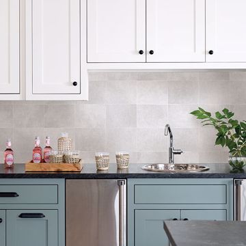 Show details for Cecelia Light Grey Faux Tile Wallpaper