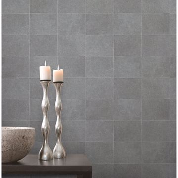 Show details for Cecelia Dark Grey Faux Tile Wallpaper