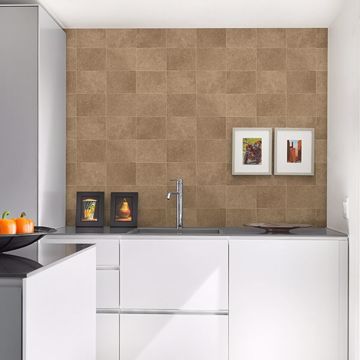 Show details for Cecelia Bronze Faux Tile Wallpaper