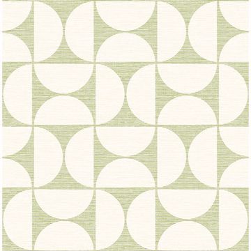 Picture of Deedee Green Geometric Faux Grasscloth Wallpaper