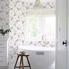Picture of Astera Grey Floral Wallpaper