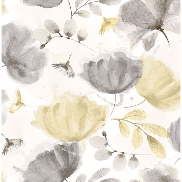 Picture of Zahra Grey Floral Wallpaper