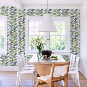 Show details for Nyssa Green Leaves Wallpaper