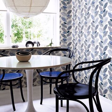 Show details for Nyssa Blue Leaves Wallpaper