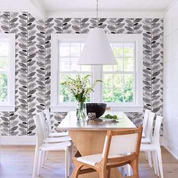 Show details for Nyssa Grey Leaves Wallpaper