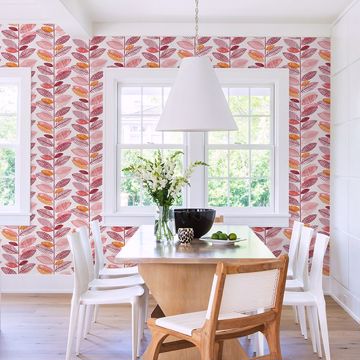 Show details for Nyssa Coral Leaves Wallpaper