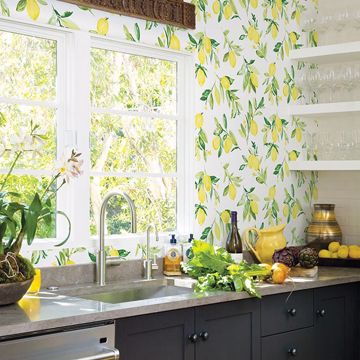 Show details for Limon Chartreuse Fruit Wallpaper