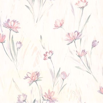 Show details for Gloria Eggshell Floral Wallpaper