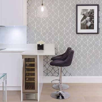 Show details for Albion Silver Geometric Wallpaper