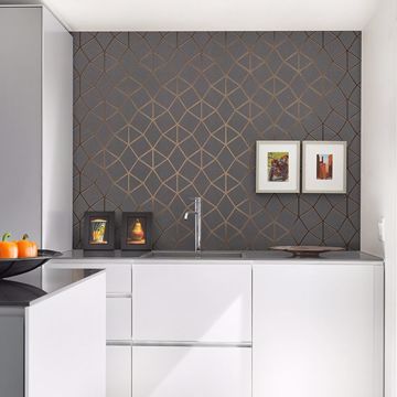 Show details for Albion Taupe Geometric Wallpaper