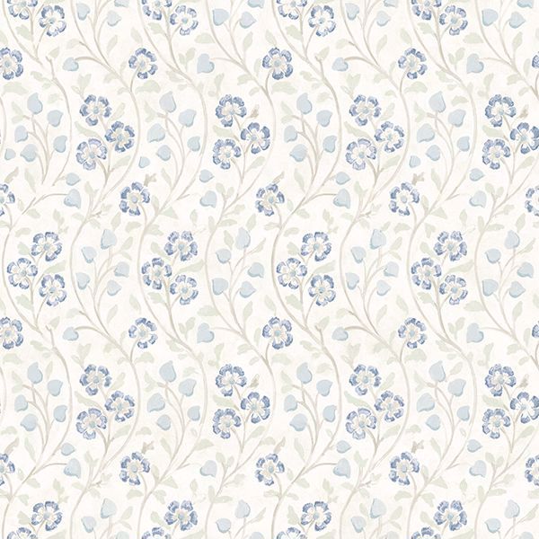 Picture of Patsy Blue Floral Wallpaper
