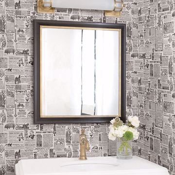 Show details for Underwood Black Vintage Newspaper Wallpaper