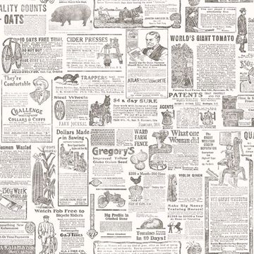 Picture of Underwood Taupe Vintage Newspaper Wallpaper