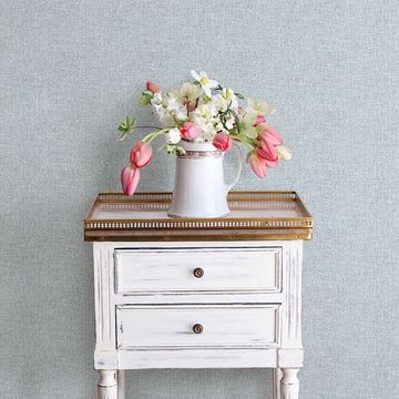 Show details for Waylon Blue Faux Fabric Wallpaper