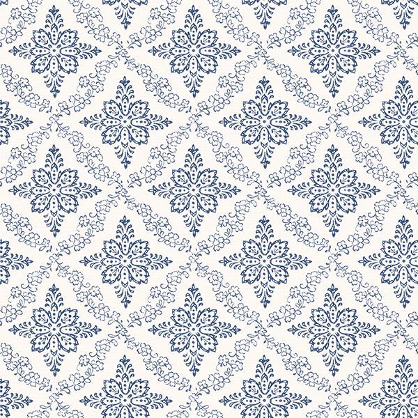 Picture of Wynonna Navy Geometric Floral Wallpaper