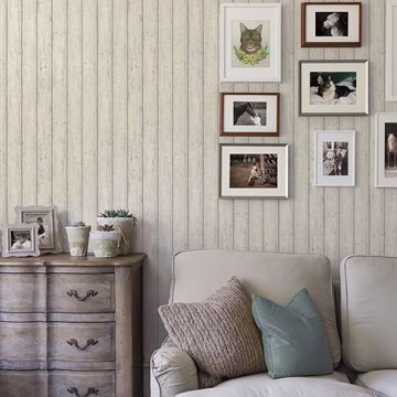 Show details for Jack Beige Weathered Clapboards Wallpaper