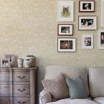 Show details for Braham Taupe Floral Trail Wallpaper