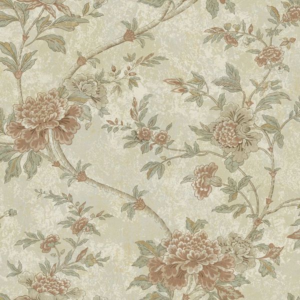 Picture of Brown Floral Trail Wallpaper