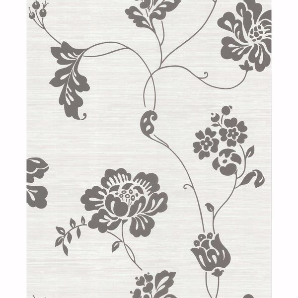 Picture of Charcoal Floral Wallpaper