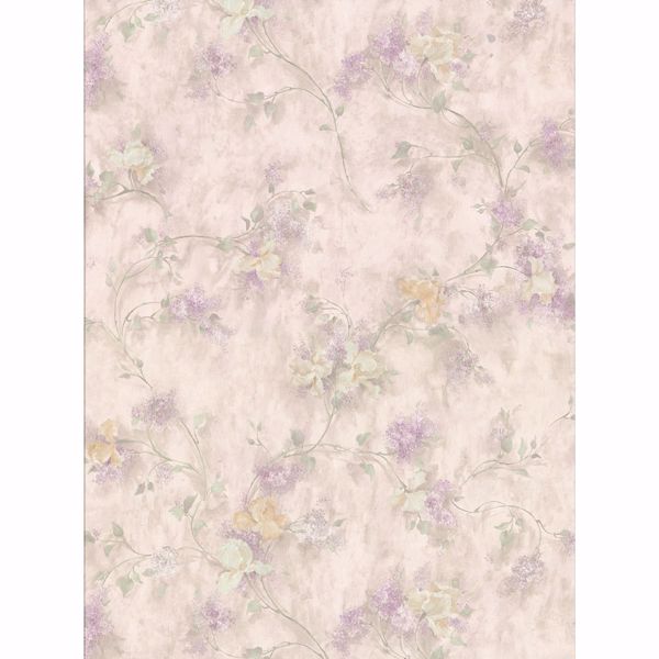 Picture of Sweet Pea Beige Texture Floral Wallpaper