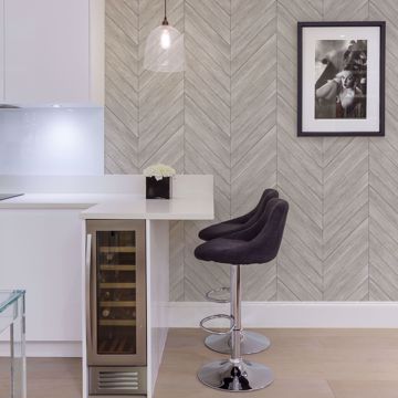 Show details for Parisian Dove Chevron Wood Wallpaper