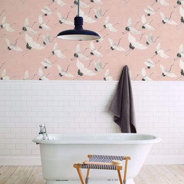 Show details for Windsong Pink Bird Wallpaper