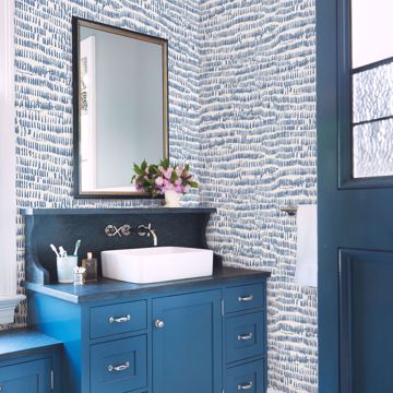 Show details for Runes Blueberry Brushstrokes Wallpaper