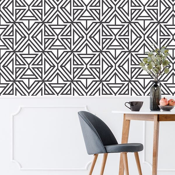 NUS3499 - Black Linear Peel and Stick Wallpaper - by NuWallpaper