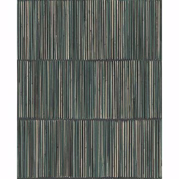 Picture of Aspen Dark Green Natural Stripe Wallpaper