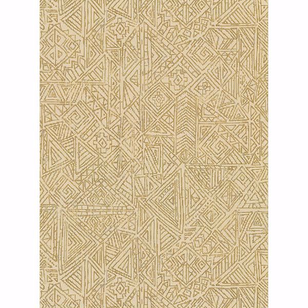 Picture of Longmont Gold Global Geometric Wallpaper