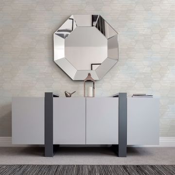 Show details for Jabari Grey Geometric Faux Grasscloth Wallpaper