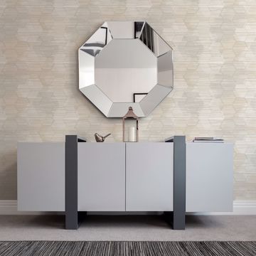 Show details for Jabari Beige Geometric Faux Grasscloth Wallpaper