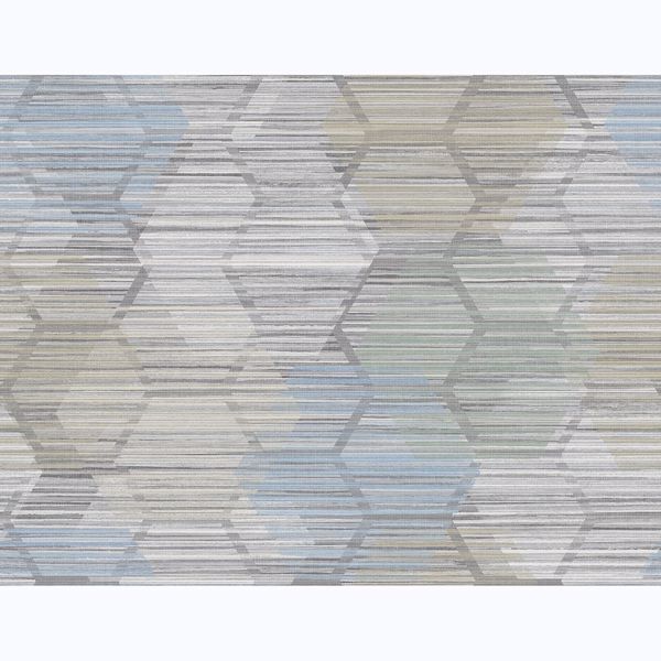 Picture of Jabari Light Blue Geometric Faux Grasscloth Wallpaper