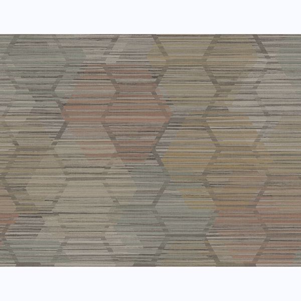 Picture of Jabari Brown Geometric Faux Grasscloth Wallpaper