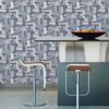Picture of Bantry Blue Geometric Wallpaper