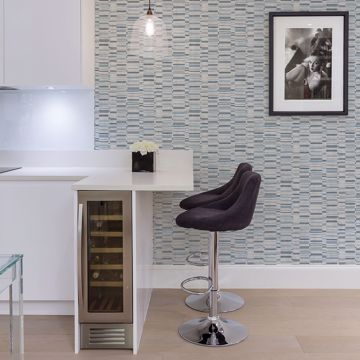 Show details for Fresnaye Blue Linen Stripe Wallpaper