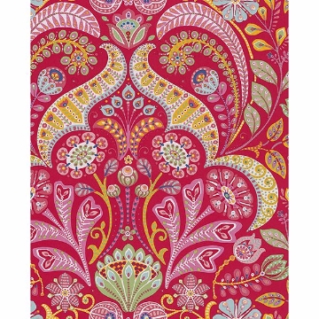 Picture of Emelie Red Damask Wallpaper