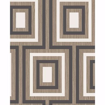 Picture of Loke Charcoal Wood Geometric Wallpaper