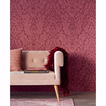 Show details for Arvid Maroon Damask Wallpaper