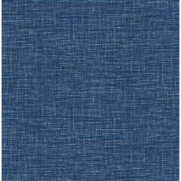 Show details for Exhale Dark Blue Faux Grasscloth Wallpaper