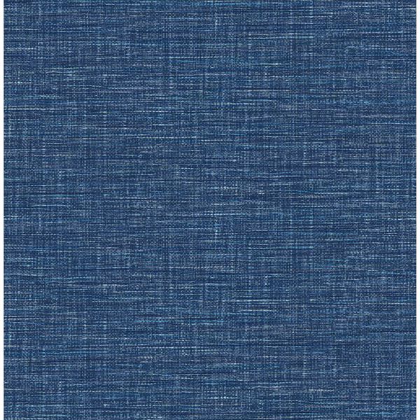 Picture of Exhale Dark Blue Faux Grasscloth Wallpaper