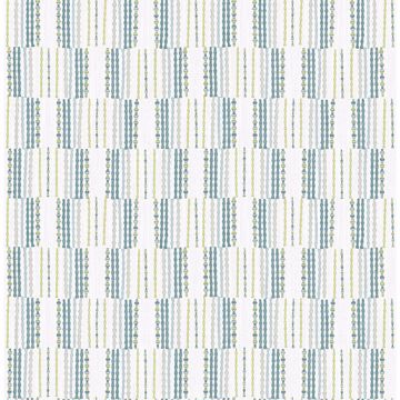 Picture of Burgen Teal Geometric Linen Wallpaper