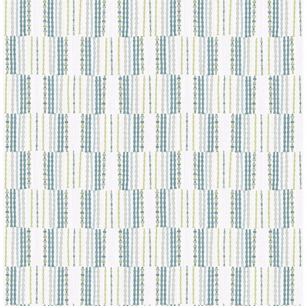 Picture of Burgen Teal Geometric Linen Wallpaper