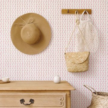 Show details for Landon Pink Abstract Geometric Wallpaper