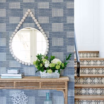 Show details for Maxwell Blue Geometric Wallpaper