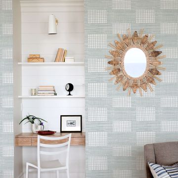 Show details for Maxwell Aqua Geometric Wallpaper