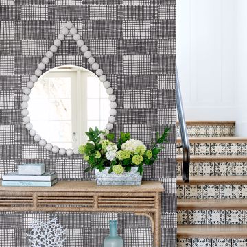 Show details for Maxwell Black Geometric Wallpaper