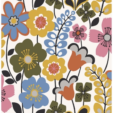 Picture of Piper Multicolor Floral Wallpaper